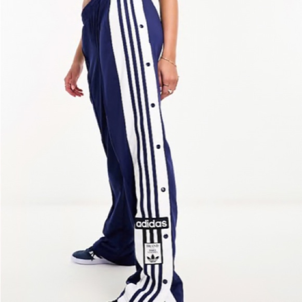 Adidas Blue and White Track Pants with Signature Stripes - New without tags